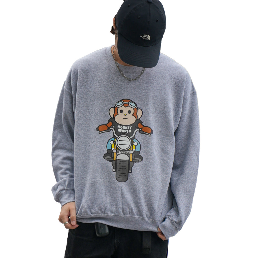 VR × nqrse × HAPPY CREWNECK / GRAY Mサイズ NIKE（ナイキ） トレーナー メンズ クラブ FT オーバーサイズ クルー